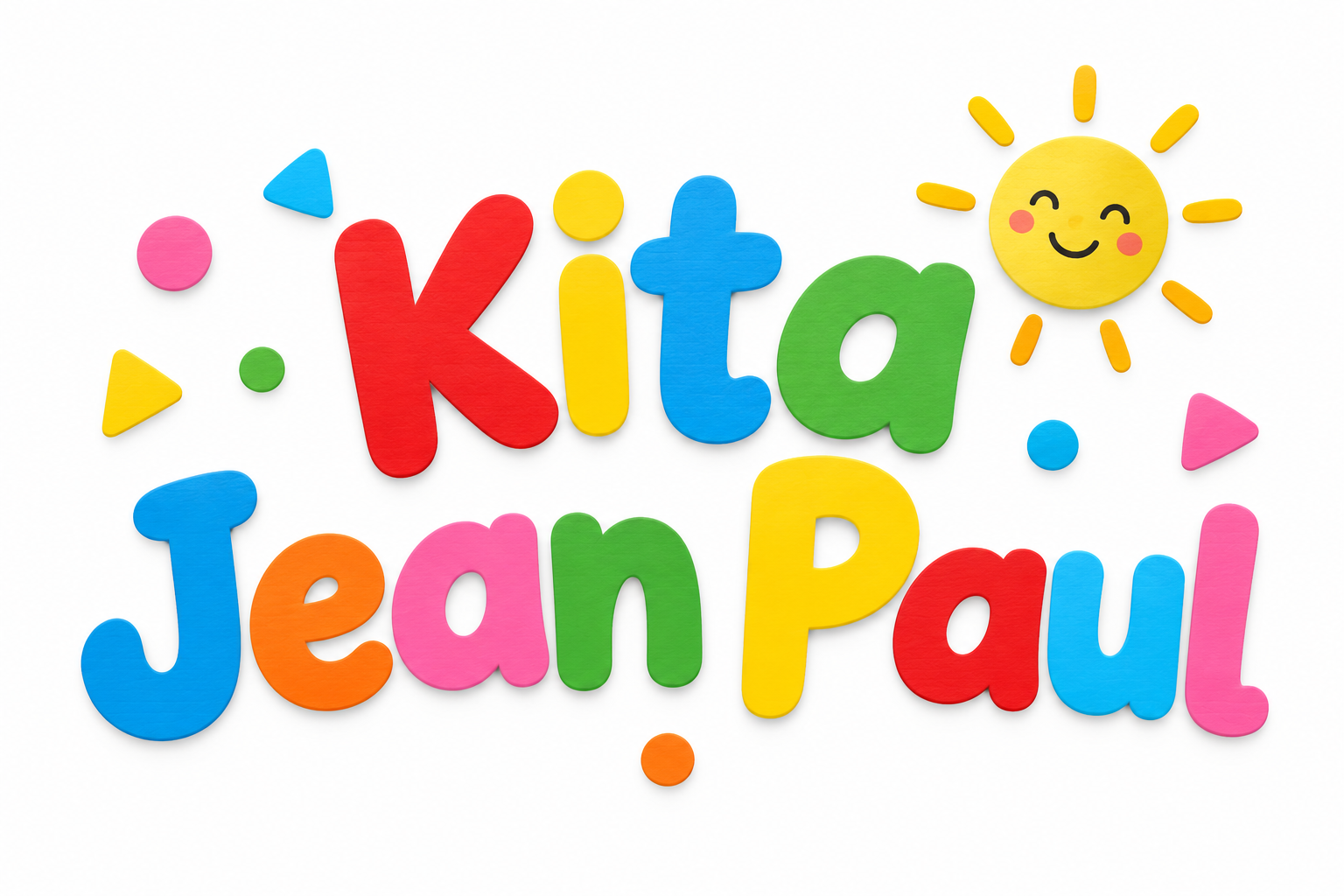 Kita Jean Paul in bunten Buchstaben – KI-generierte Illustration